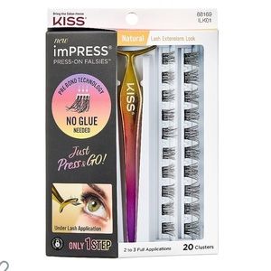 ✨2/$10✨ imPRESS Press-On Falsie Eyelash Clusters Kit, Natural,Black,No Glue